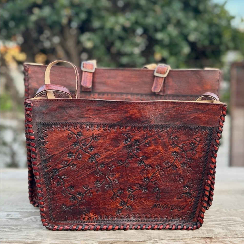 Leather Floral Embossed Bag